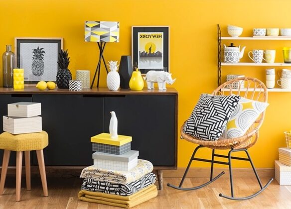 selection deco salon jaune